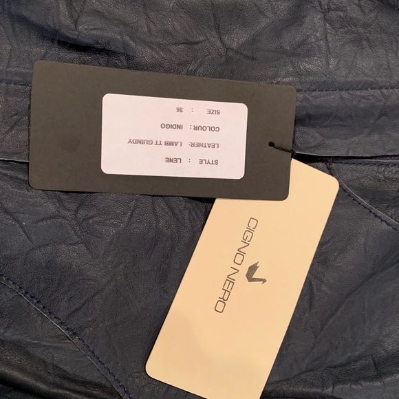 Cigno Nero Navy blue thin leather jacket - Picture 5 of 5